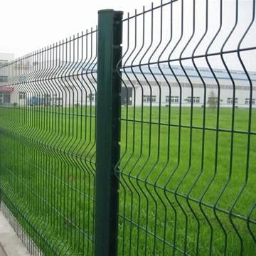 Anping TLWYの良質の中国の工場3D庭の塀のパネルのモモのポストが付いている曲線の溶接された金網の塀